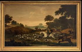 18th Century British English Fox and Hounds Hunting Scene Huge Oil Painting at 1stDibs