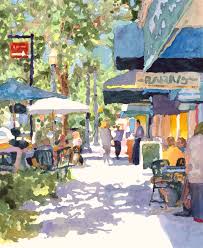 Winter Park Florida Painting Park Avenue Art Watercolor Etsy In 2020 Art Painting Cityscape