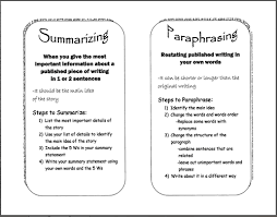 Summarizing Vs Paraphrasing Paraphrasing Lesson School Worksheets Teaching Writing