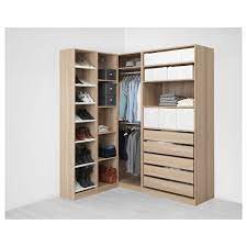 If corner wardrobe, extra 15cm applies on both. Pax Corner Wardrobe White Stained Oak Effect Ikea