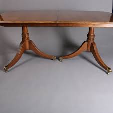 The fife family went to the united states in 1784, settling in albany, new york, where duncan worked as an apprentice cabinetmaker. Vintage Mahogany Duncan Phyfe Style Baker Double Pedestal Table 20th Century At 1stdibs