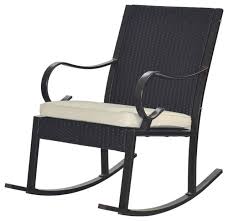 The rocking chair cushion set seat measures 19 inch l x 18.5 inch w x 3 inch h, and back measures 20.5 inch l x 18 inch w x 3 inch h, and weighs 4 lbs. Gdf Studio Muriel Outdoor Wicker Rocking Chair With Cushion Tropical Outdoor Rocking Chairs By Gdfstudio Houzz