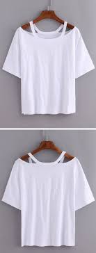 Cutout Loose Fit White T Shirt Diy Clothes Diy Shirt T Shirt Diy