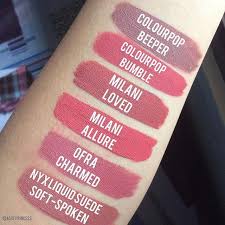 Here S The Swatches Of The Liquid Lipsticks I Posted Yesterday Requested By Cathloistolen My Favorites Lip Colors Milani Amore Matte Lip Creme Matte Lips