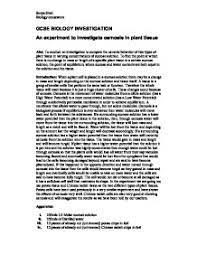 Osmosis makes plant cells swell. An Experiment To Investigate Osmosis In Plant Tissue Gcse Science Marked By Teachers Com