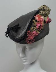 Hat Probably French 1915 Materials Straw With Silk Velvet Ribbon And Silk Flower Trim Black Shiny Straw Tricorne Hat W Beautiful Hats Hats Hats Vintage