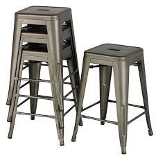 Grab the free no regrets guide to picking counter stools. Smilemart Metal 24 Counter Height Stackable Backless Kitchen Bar Stools Set Of 4 Gunmetal Gray Walmart Com Walmart Com