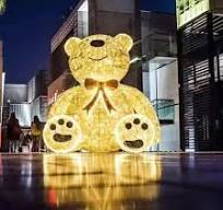 Outdoor Large Waterproof 3D Christmas Animal LED Teddy Bear Motif Lights  for Park Lighting Display