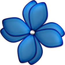 Scrapbooking, fleur bleue png - Digital scrapbook flower