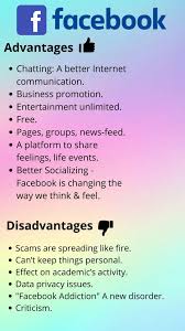 In order to clarify benefits and risks of using social networks this essay will discuss advantages and disadvantages of social networks. Advantages Disadvantages Of Facebook Business Promotion Life Save Yourself