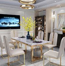 Free shipping on many items | browse your favorite brands. Modern Light Luxury White Marble Dining Table Set For 6 People Stainless Steel Base White Marble Dining Table Buy Cheap Round Dining Table And Chairs Round Dining Table And 8 Chairs Light Oak Dining