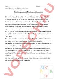 Arbeitsblatt Werkzeuge In Der Altsteinzeit Geschichte Altertum