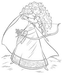 De eerste kleurplaat van alle disney prinsessen (1)! Coloring Page Brave Merida With Bow And Arrow Disegni Da Colorare Pagine Da Colorare Libri Da Colorare
