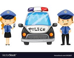 Royalty free, no fees, and download now in the size you need. Two Police Officers By The Police Car Vector Image On Vectorstock Police Deer Artwork Police Cars