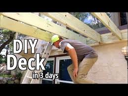 Stain needs time to absorb into the wood but dries quickly, so avoid applying the stain in direct sunlight. How To Build A Deck Diy Style In 3 Days Step By Step Beginners Guide Youtube