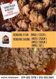 Textur nya yang kering, berwarna gelap dan warna gelap tu. Rendang Tok Tok Home Facebook