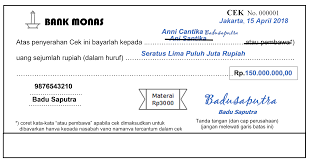 Pos/kiriman wang yang diterima dengan Cek