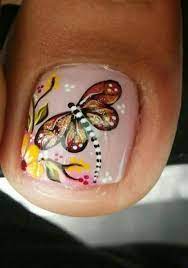 Imágenes con uñas de pie decoradas con flores. Unas Mariposa Disenos De Unas Pies Arte De Unas De Pies Unas Pies Decoracion