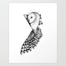 Another popular geometric tattoo is the shell, which is similar to the deer. Geometric Owl Tattoo Art Print By Dc Illustrations Society6