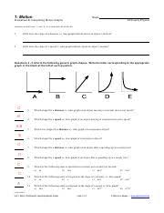 O this distance vs time graph does… explain in your own words. Motion Speed Graph Pdf 1 Motion Nam E W Orksheet B Interpreting Motion Graphs Ap Inquiry Physics Answer Questions 1 And 2 In Complete Sentences Course Hero