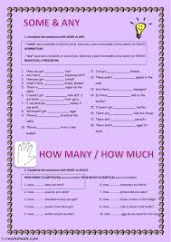 Would you say, there was a lot of people in the theatre or there were a lot of people in the theatre? Some Any Much Many A Lot Of How Many How Much Worksheet