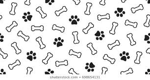 Dog Bone Vector Dog Paw Doodle Seamless Pattern Isolated Wallpaper Background Paw Wallpaper Dog Paw Print Wallpaper Seamless