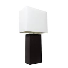 Nightstand and bedside lamps are perfect for reading and lounging, and will ease you in and out of sleep. Elegant Designs Modern Leather Table Lamp With White Fabric Shade Black Walmart Com Walmart Com