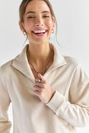 Francesca's Joan Wide Neck Cropped Sweatshirt