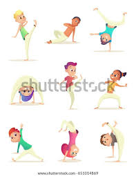 Funny Children Practice Capoeira Movement Kids Stock Vector Royalty Free 651014869