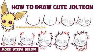 2500x1326 how to draw cute kawaii chibi chikorita from. How To Draw Cute Kawaii Chibi Jolteon From Pokemon Easy Step By Step Drawing Tutorial For Kids How To Draw Step By Step Drawing Tutorials Cute Drawings Pokemon