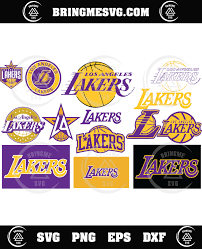 Since moving to los angeles in 1960, the lakers logo has gone through very minor changes. Los Angeles Lakers Bundle Svg Sport Svg Los By Clipart On Zibbet