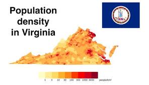 Virginia counties list and population density map in excel. Population Density In Virginia Maps On The Web