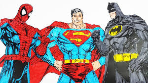 Superman coloring pages for kids. Coloring Pages Spiderman Superman Batman Spiderman Coloring Videos Superheroes Coloring Book 2018 Youtube