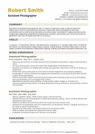 Assistant Photographer Resume Samples Qwikresume
