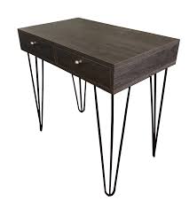 W 140 x d 60 x h 75 cm. Cadbury Oak Desk With Black Pin Legs Green Furniture