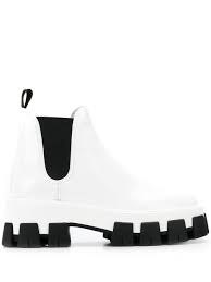 Black Boots White Sole Ridged Sole Ankle Boots In 2020 Ankle Boots Leather Chelsea Boots Boots