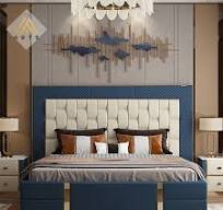 Cama King Size Moderna Italiana com Armazenamento da Fábrica de Foshan,  Móveis de Quarto de Luxo em Couro Genuine, Cama Queen Size