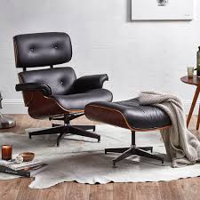 Chair and ottoman comprised of molded wood shells filled with removable cushions. Milan Direct Eames Replica Leather Lounge Chair Ottoman Reviews Temple Webster