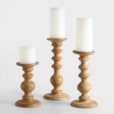 Wood candle holders from crate and barrel add natural beauty and light to your home. Natural Wood Pillar Candleholder World Market