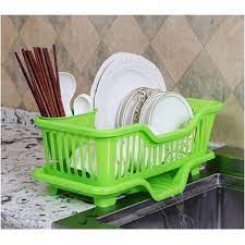 Or, use hooks to hang rack on the wall. 2 Tiers Kitchen Dish Drying Rack With Tray W Free Plastic Dish Drying Rack Dish Drainer Green Shopee Philippines