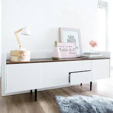 Sideboard Unit 3 2 Weiss Walnuss Sideboard Walnuss Danisches Bettenlager