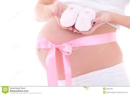 Imagem Da Barriga Da Mulher Gravida Com O Sapatinho De La Cor De Rosa Da Fita E Do Bebe Imagem De Stock Imagem De Adulto Femea 34897983