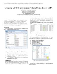 This simple and example project plan excel template with gantt chart planner. Pdf Creating Cmms Electronic System Using Excel Vba