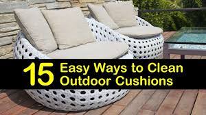 Even if sheltered, humidity and moisture can build up on the fabric of your patio cushions and create mildew and mould stains. 15 Easy Ways To Clean Outdoor Cushions