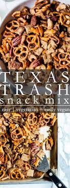 If you prefer a tamer mix, cut the tobasco in half; Texas Trash Snack Mix Vegetarian Or Vegan Vanilla And Bean