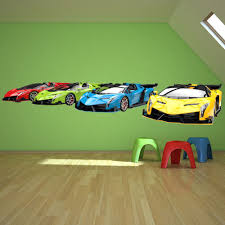 Sports Cars Transport Wall Decal Sticker Ws 43115 Hot Wheels Bedroom Cars Bedroom Decor Boys Bedroom Paint