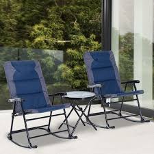Outsunny 3 Piece Folding Outdoor Rocking Chair Table Set Patio Bistro Set 799932993589 Ebay Outdoor Rocking Chairs Bistro Set Rocking Chair Porch