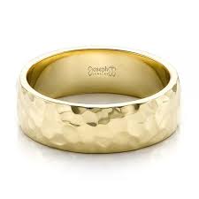 Custom Men S Hammered Wedding Band 100269 Seattle Bellevue Joseph Jewelry Hammered Wedding Bands Mens Wedding Bands Hammered Mens Gold Wedding Band