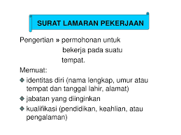 Membuat surat lamaran pekerjaan dengan cara diketik tidak jauh berbeda dengan cara ditulis tangan. Surat Lamaran Pekerjaan Ppt Download