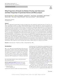 If you wish to publish a notice please visit the information kits page to find out how. Pdf What Proportion Of Female Sex Workers Practise Anal Intercourse And How Frequently A Systematic Review And Meta Analysis